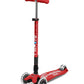 Micro Maxi Deluxe Scooter With T Bar & LED Wheels - Red - Laadlee