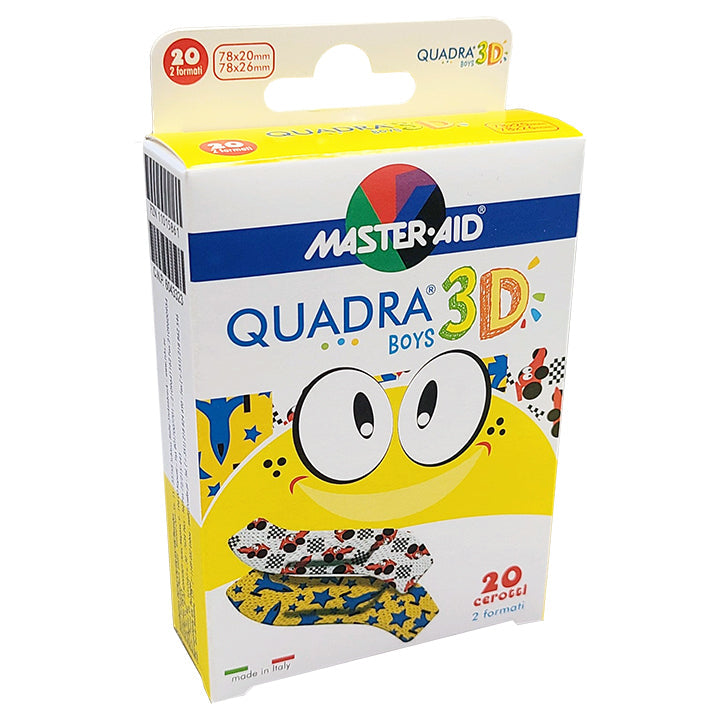 Quadra® Adhesive Bandages with 3D Designs for Boys - 20pcs - Laadlee