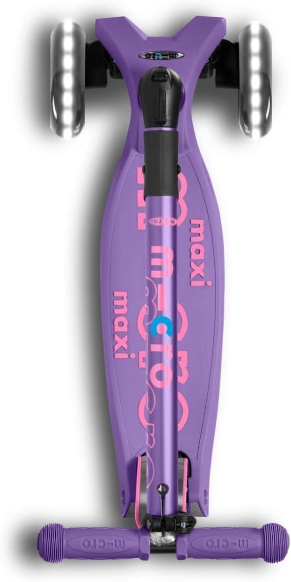 Maxi Micro Deluxe Foldable LED Scooter - Purple - Laadlee