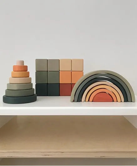 SABO Concept - Wooden Blocks Mini Set 12-pc - Jungle - Laadlee