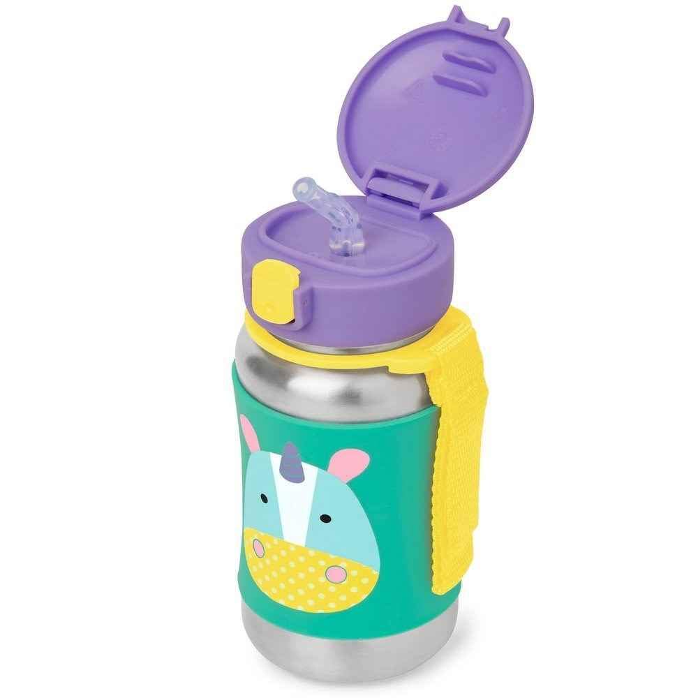 Skip Hop Zoo Stainless Steel Straw Bottle 350ml - Unicorn - Laadlee