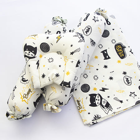 Yellow Doodle Cot Bedsheet Set - Superbaby - Laadlee