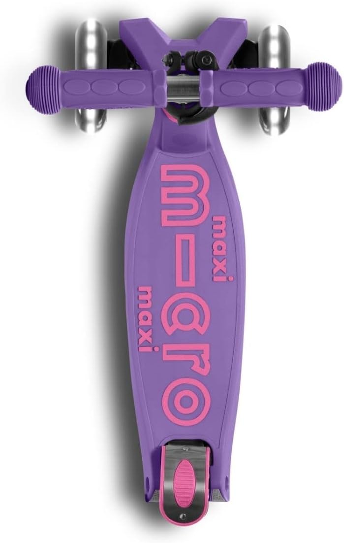Maxi Micro Deluxe Foldable LED Scooter - Purple - Laadlee