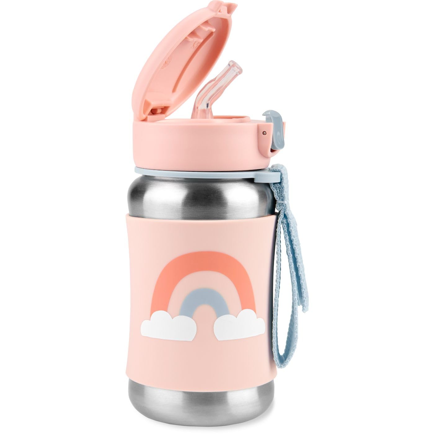 Skip Hop Spark Style SS Straw Bottle 350ml - Sky - Laadlee