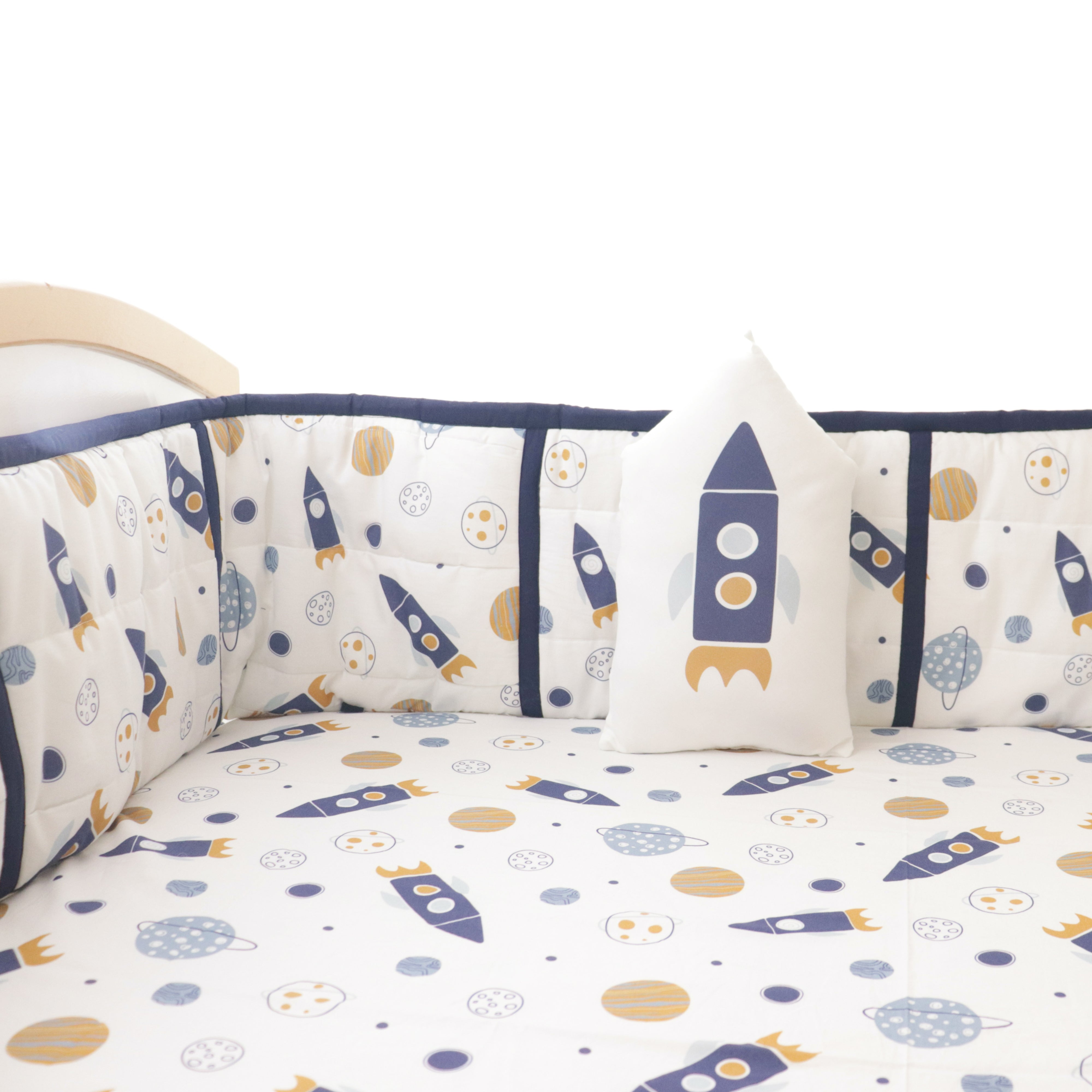 Yellow Doodle Cushion - Rocket - Laadlee