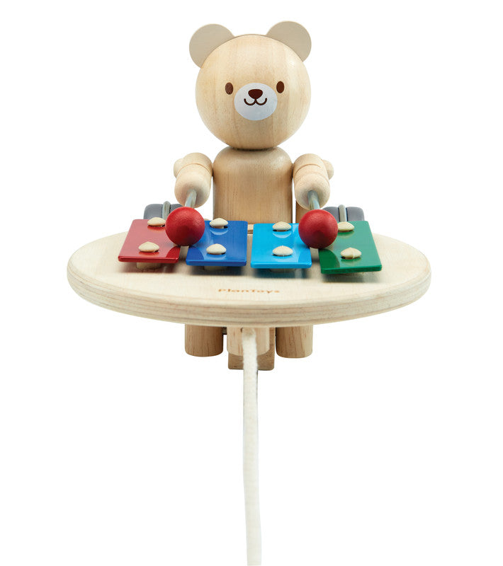 PlanToys Pull-Along Musical Bear - Laadlee