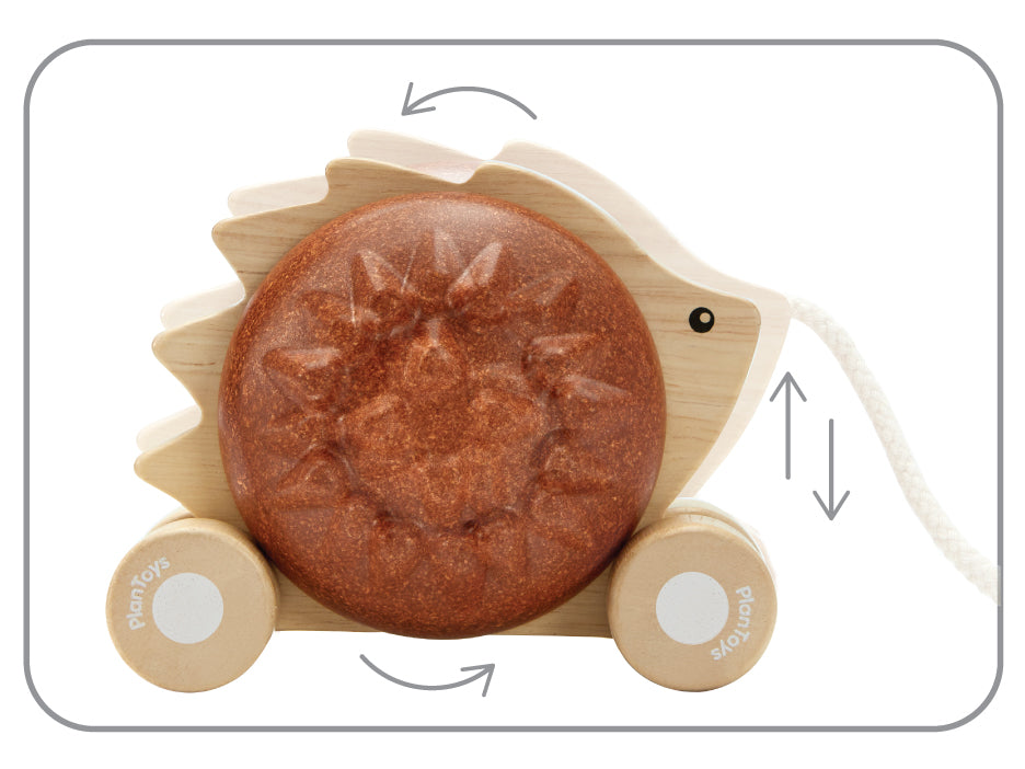 PlanToys Pull-Along Hedgehog - Brown - Laadlee