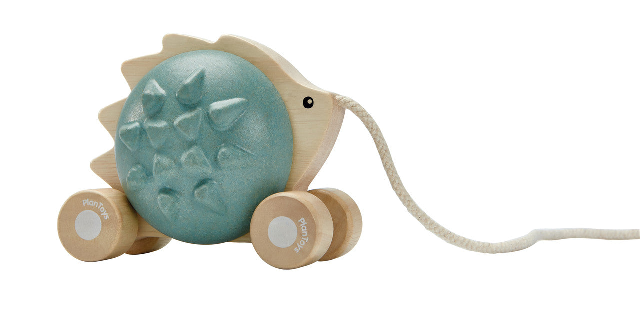 PlanToys Pull-Along Hedgehog - Blue - Laadlee