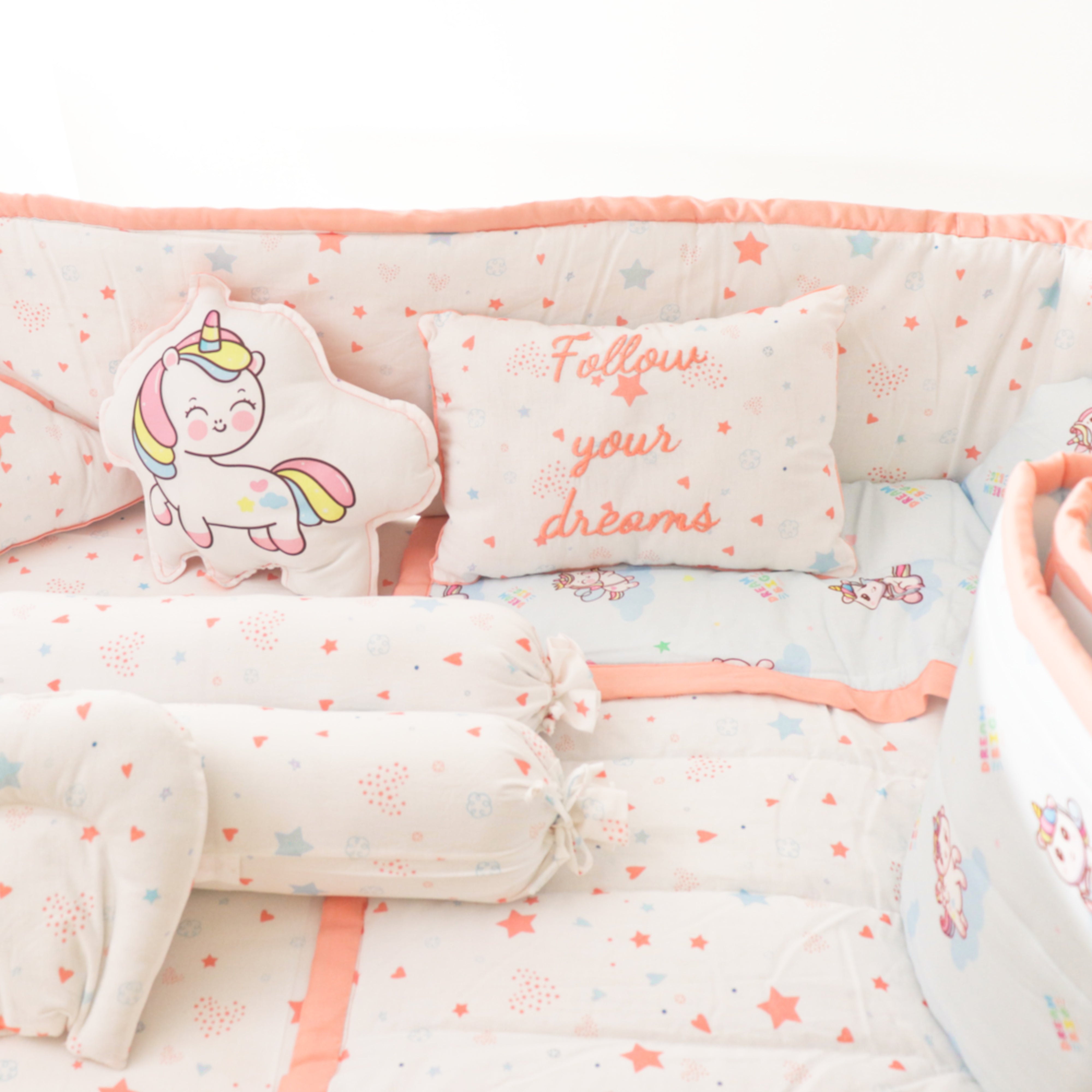 Yellow Doodle Cushion - Unicorn - Laadlee