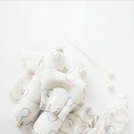 Yellow Doodle Cot Bedsheet Set - Circle Of Love - Laadlee