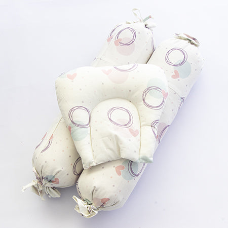 Yellow Doodle Cot Bedsheet Set - Circle Of Love - Laadlee