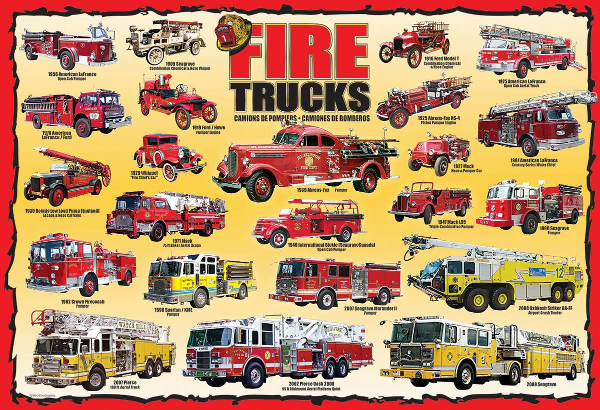 EuroGraphics Fire Trucks 100 Pieces Puzzle - Laadlee