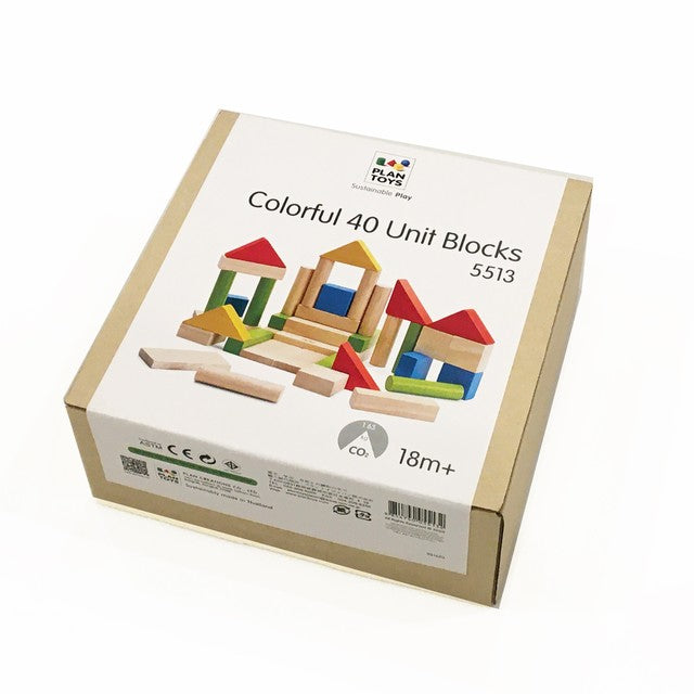 PlanToys Colorful 40 Unit Blocks - Laadlee