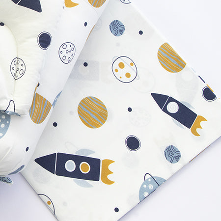 Yellow Doodle Cot Bedsheet Set - Child Of The Universe - Laadlee