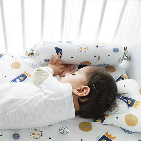 Yellow Doodle Cot Bedsheet Set - Child Of The Universe - Laadlee