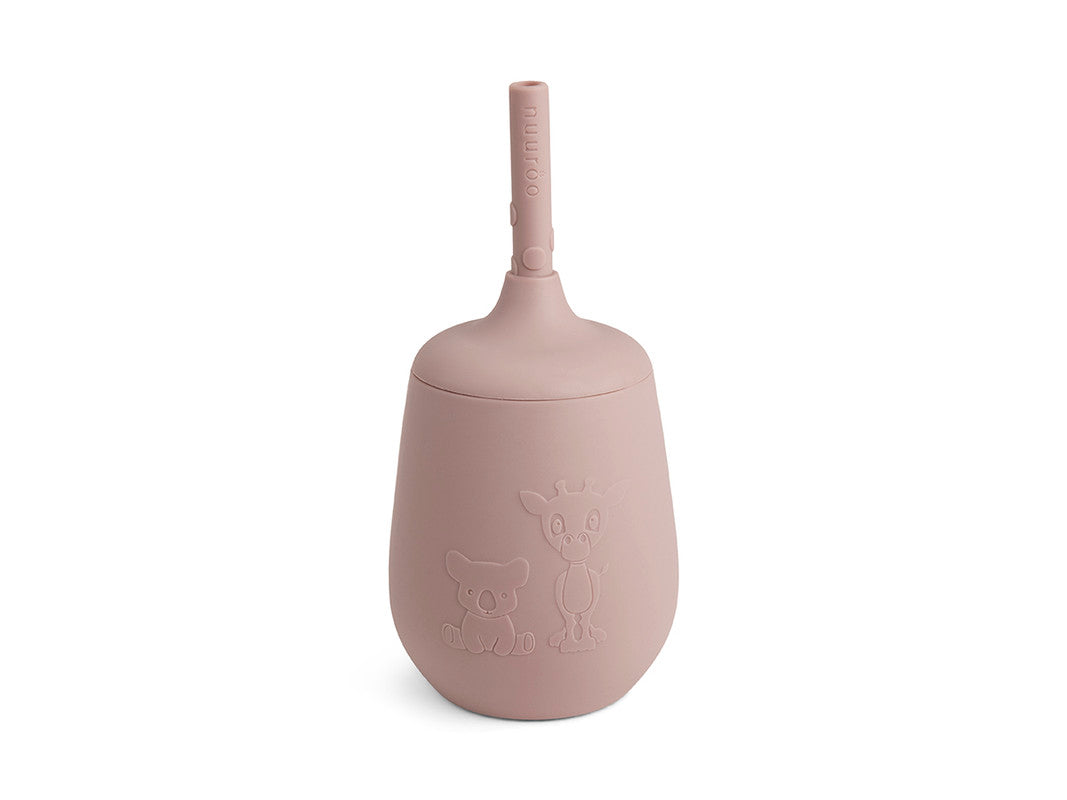 Nuuroo Adita Silicone Cup with Straw - Woodrose - Laadlee