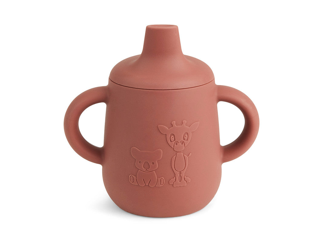 Nuuroo Aiko Silicone Cup with Sippy Lid - Mahogany - Laadlee