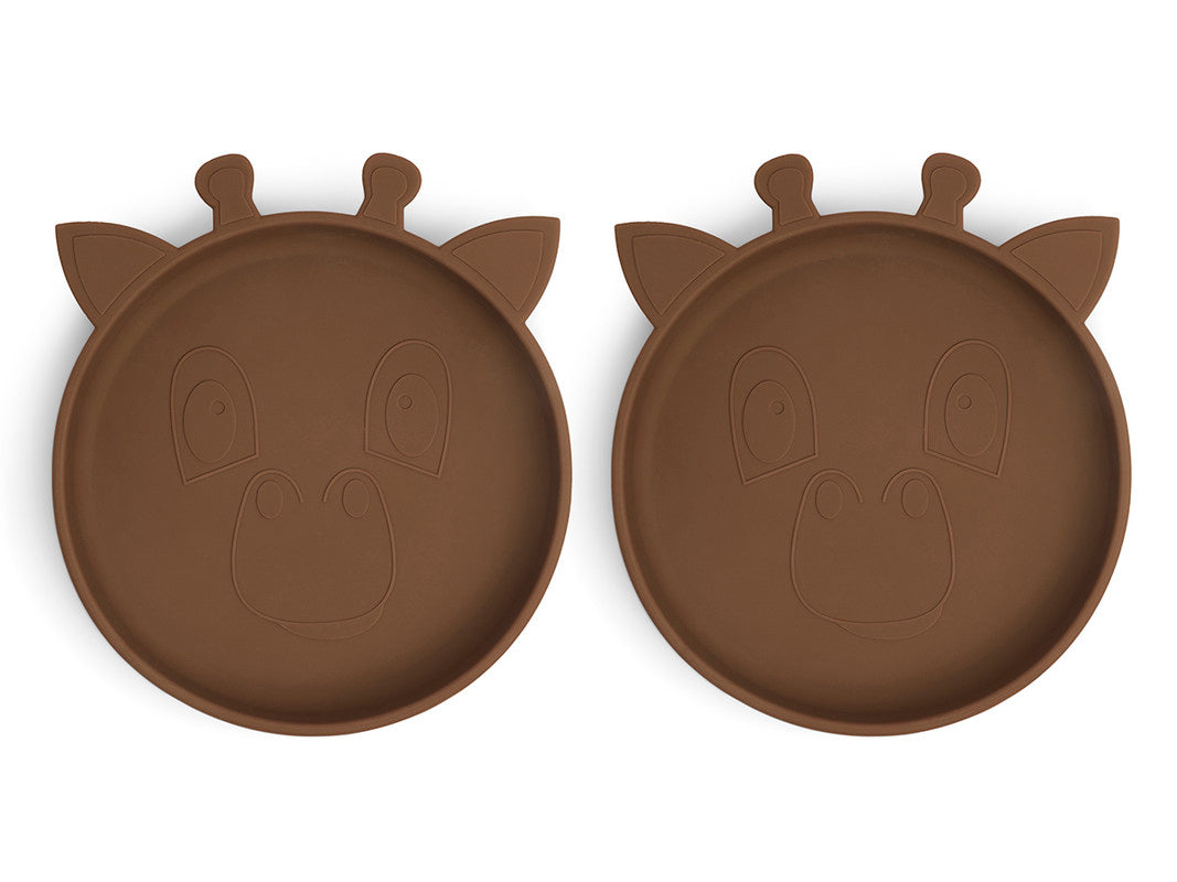Nuuroo Akila Silicone Plate 2-pack Giraffe - Acorn - Laadlee