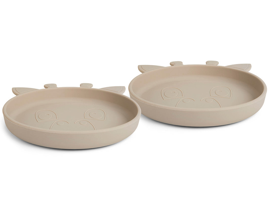 Nuuroo Akila Silicone Plate 2-pack Giraffe - Cobblestone - Laadlee
