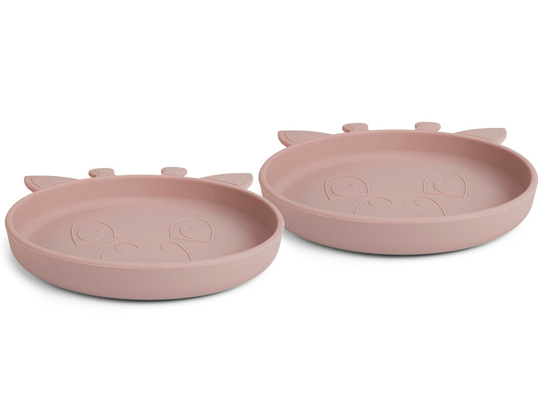Nuuroo Akila Silicone Plate 2-pack Giraffe - Woodrose - Laadlee