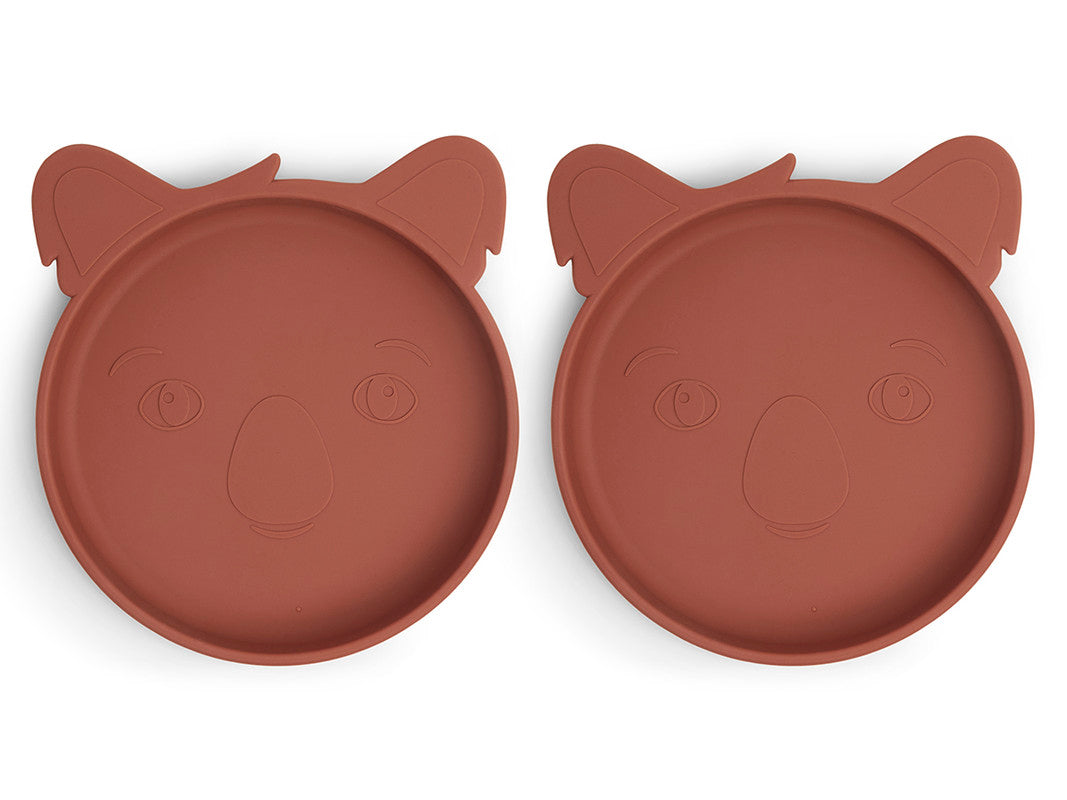 Nuuroo Akila Silicone Plate 2-pack Koala - Mahogany - Laadlee