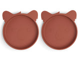 Nuuroo Akila Silicone Plate 2-pack Koala - Mahogany - Laadlee