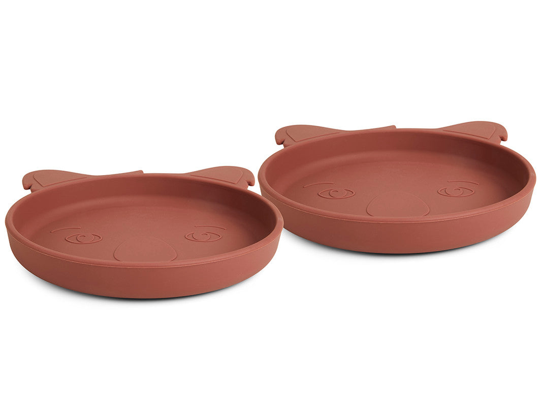 Nuuroo Akila Silicone Plate 2-pack Koala - Mahogany - Laadlee