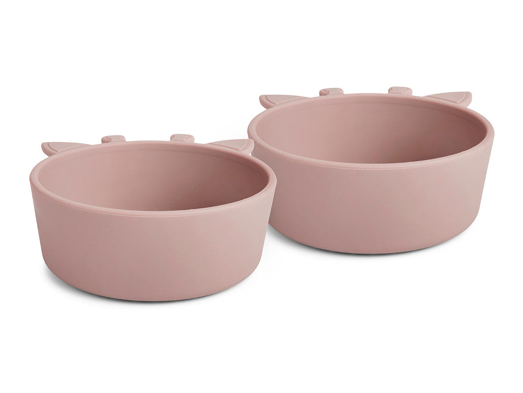 Nuuroo Alex Silicone Deep Plate 2-pack Giraffe - Woodrose - Laadlee