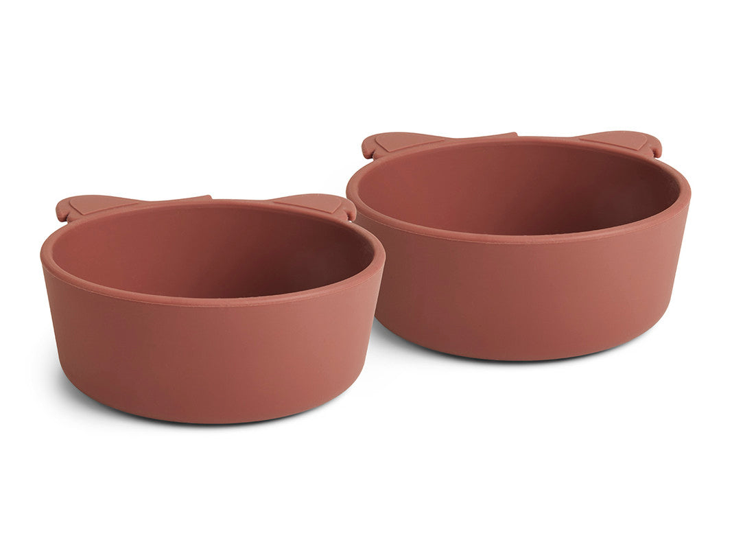 Nuuroo Alex Silicone Deep Plate 2-pack Koala - Mahogany - Laadlee