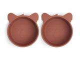 Nuuroo Alex Silicone Deep Plate 2-pack Koala - Mahogany - Laadlee
