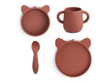 Nuuroo Lykke Silicone Dinner Set 4-pack Koala - Mahogany - Laadlee