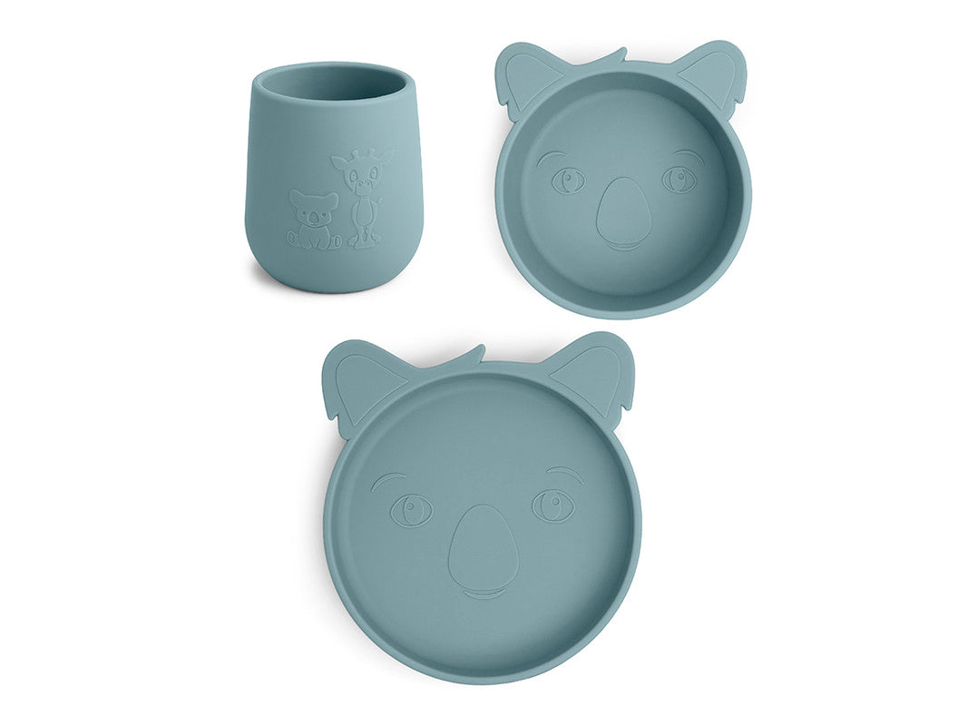 Nuuroo Judi Silicone Dinner Set 3-pack Koala - Lead - Laadlee