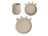 Nuuroo Judi Silicone Dinner Set 3-pack Giraffe - Cobblestone - Laadlee