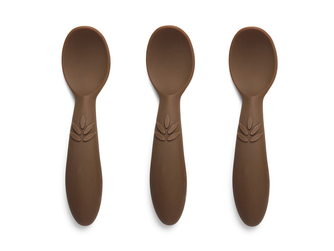 Nuuroo Ella Silicone Spoon 3-pack - Acorn - Laadlee