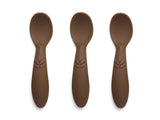 Nuuroo Ella Silicone Spoon 3-pack - Acorn - Laadlee