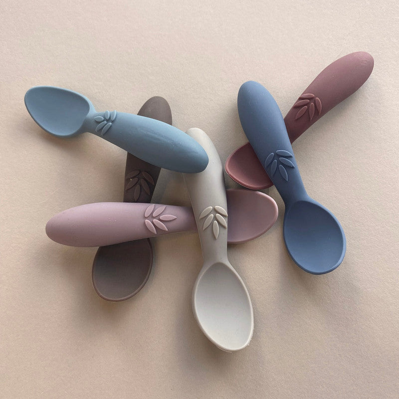 Nuuroo Ella Silicone Spoon 3-pack - Cobblestone - Laadlee