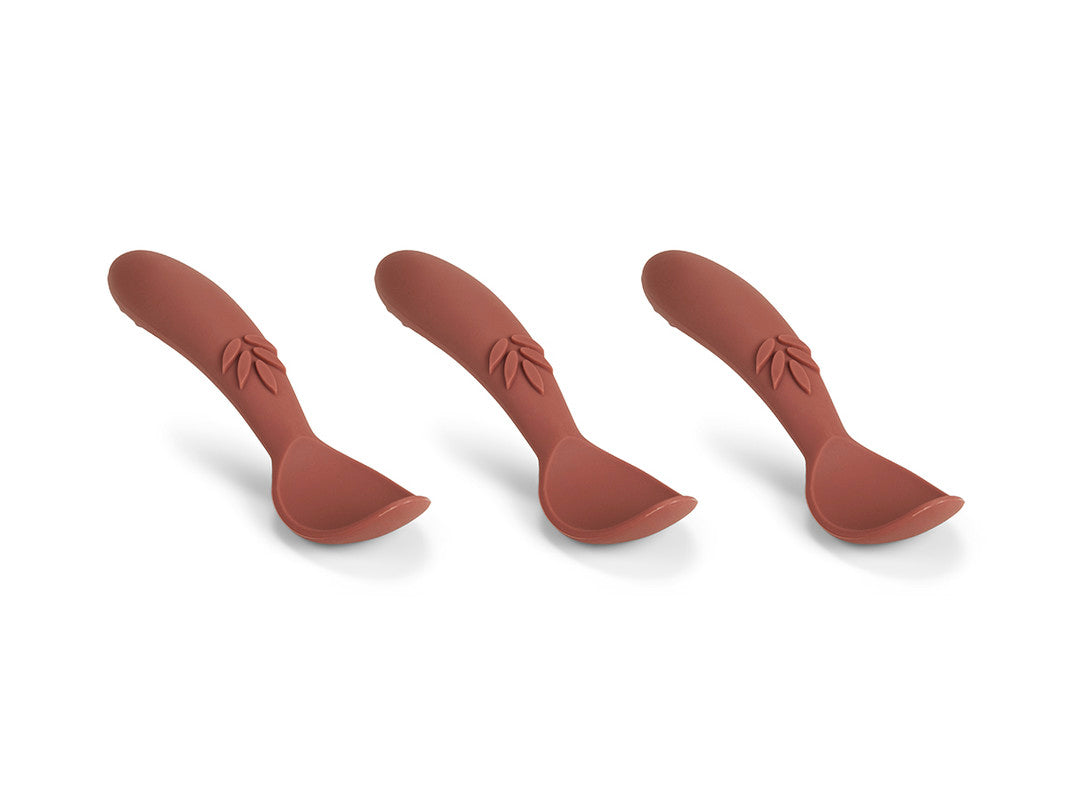Nuuroo Ella Silicone Spoon 3-pack - Mahogany - Laadlee