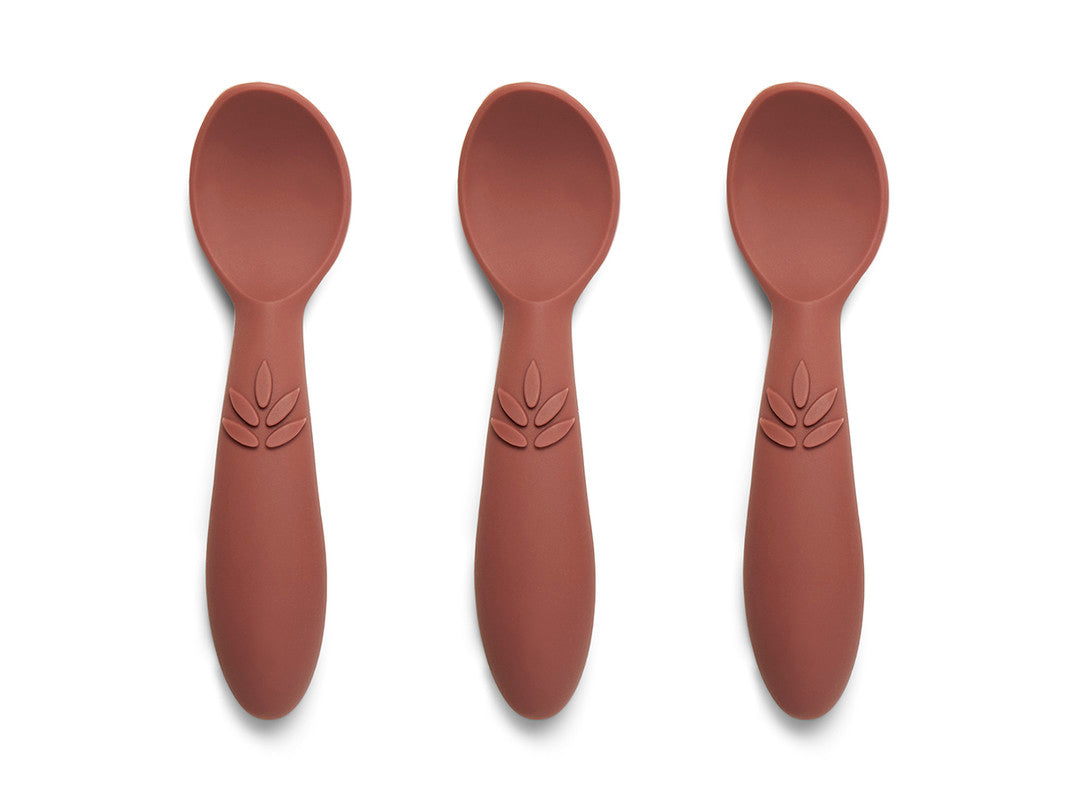 Nuuroo Ella Silicone Spoon 3-pack - Mahogany - Laadlee