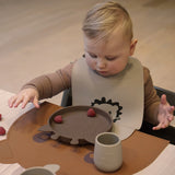 Nuuroo Anwar Silicone Long Bib with Print - Cobblestone - Laadlee