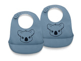 Nuuroo Alfie Silicone Short Bib 2-pack with Print - Bering Sea - Laadlee