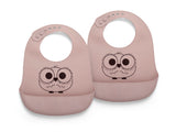 Nuuroo Alfie Silicone Short Bib 2-pack with Print - Woodrose - Laadlee