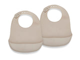 Nuuroo Tex Silicone Short Bib 2-pack Solid - Cobblestone - Laadlee