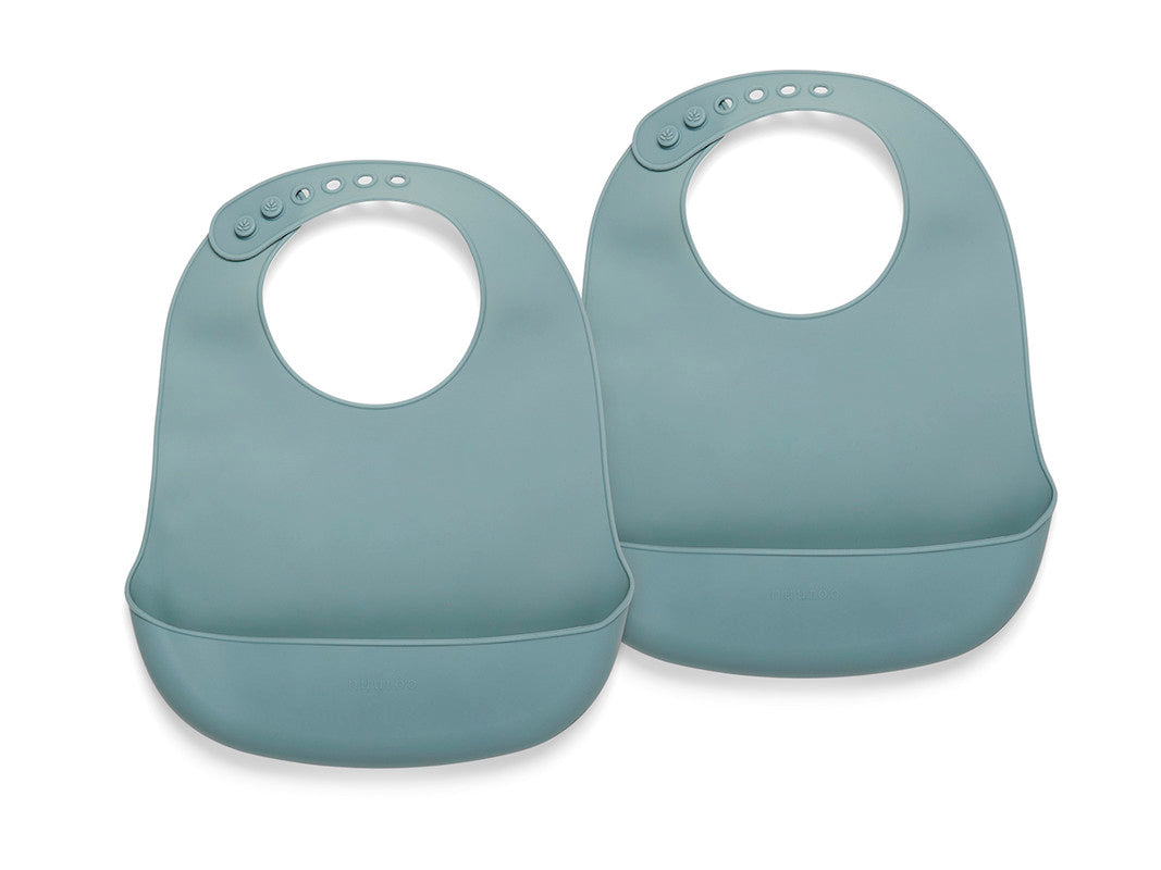 Nuuroo Tex Silicone Short Bib 2-pack Solid - Lead - Laadlee