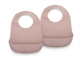 Nuuroo Tex Silicone Short Bib 2-pack Solid - Woodrose - Laadlee