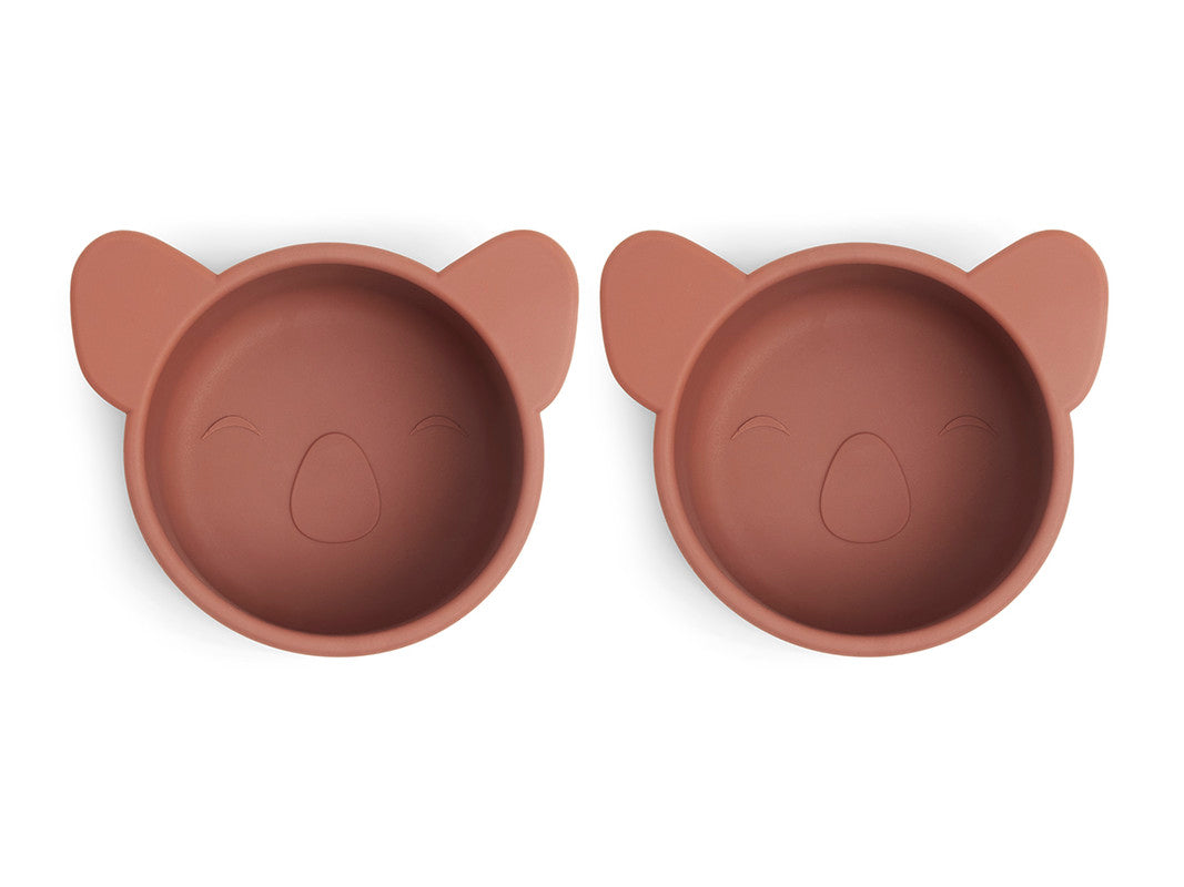 Nuuroo Rosa Silicone Snack Box Small 2-pack Koala - Mahogany - Laadlee