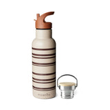 Nuuroo Bertil Water Bottle Big Stripe aop 500 ml - Cobblestone - Laadlee