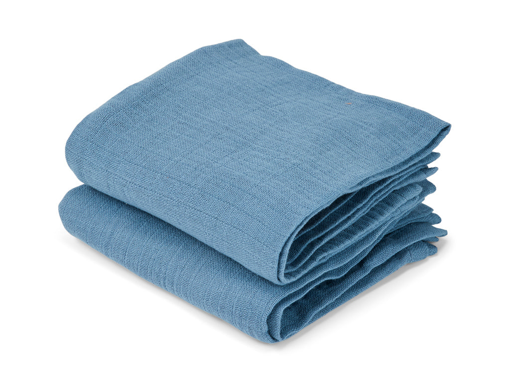 Nuuroo Bao Muslin Cloth 2-pack Solid - Bering Sea (70 x 70 cm) - Laadlee