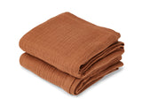 Nuuroo Bao Muslin Cloth 2-pack Solid - Caramel Café (70 x 70 cm) - Laadlee