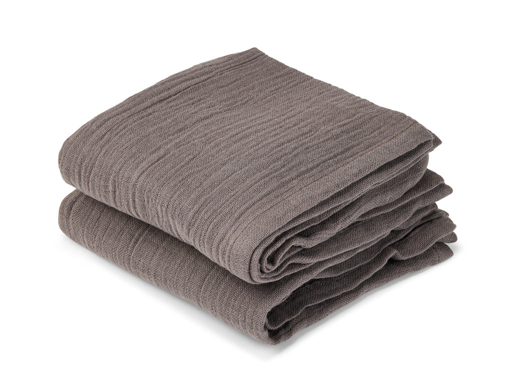 Nuuroo Bao Muslin Cloth 2-pack Solid - Falcon (70 x 70 cm) - Laadlee