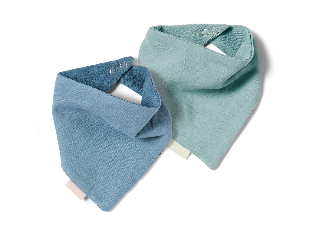 Nuuroo Acile Terry Bib 2-pack - Bering Sea/Lead - Laadlee